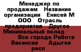 Менеджер по продажам › Название организации ­ Енисей-М, ООО › Отрасль предприятия ­ Другое › Минимальный оклад ­ 100 000 - Все города Работа » Вакансии   . Адыгея респ.